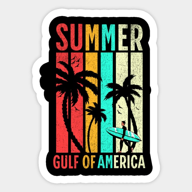 Summer Gulf of USA America – Retro Vintage Beach Vibes Sticker by ArtistTee ⭐⭐⭐⭐⭐